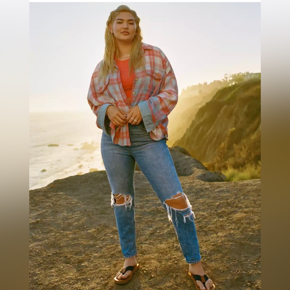 AE Strigid Ripped Mom Jean